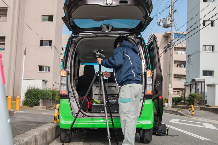 赤外線診断のため現場へ直行